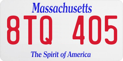 MA license plate 8TQ405