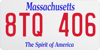 MA license plate 8TQ406