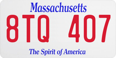 MA license plate 8TQ407