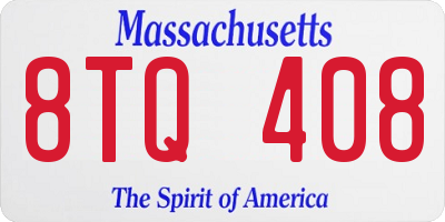 MA license plate 8TQ408