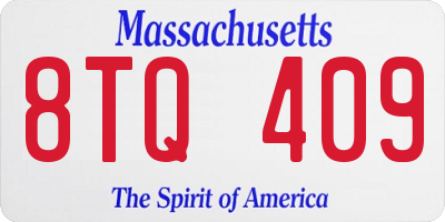 MA license plate 8TQ409