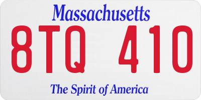 MA license plate 8TQ410