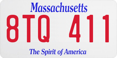 MA license plate 8TQ411