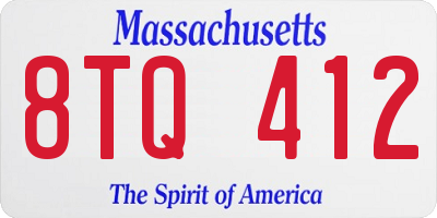 MA license plate 8TQ412
