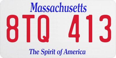 MA license plate 8TQ413