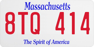 MA license plate 8TQ414