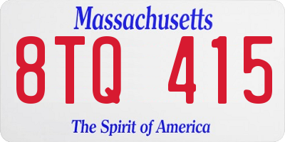 MA license plate 8TQ415