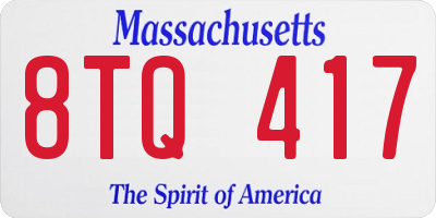 MA license plate 8TQ417