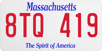 MA license plate 8TQ419
