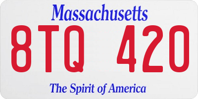 MA license plate 8TQ420