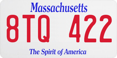 MA license plate 8TQ422