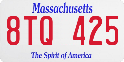 MA license plate 8TQ425
