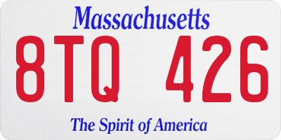 MA license plate 8TQ426