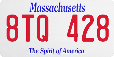 MA license plate 8TQ428