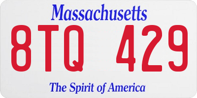 MA license plate 8TQ429