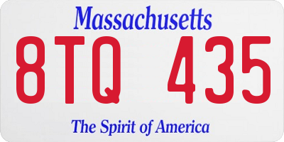 MA license plate 8TQ435