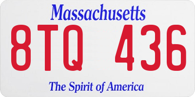 MA license plate 8TQ436