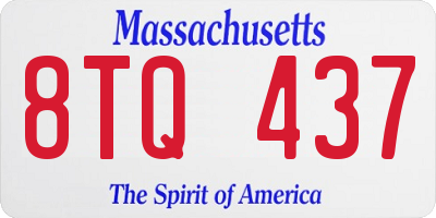 MA license plate 8TQ437