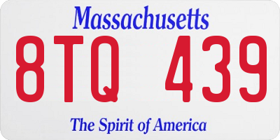 MA license plate 8TQ439