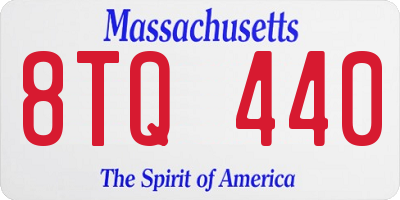 MA license plate 8TQ440