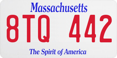 MA license plate 8TQ442