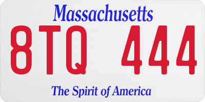 MA license plate 8TQ444
