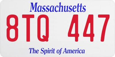 MA license plate 8TQ447