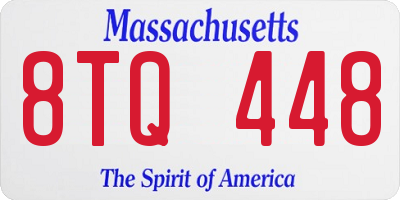MA license plate 8TQ448