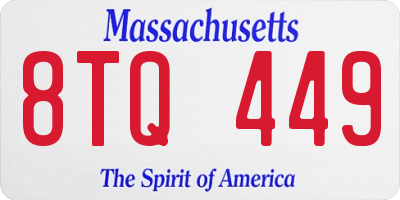 MA license plate 8TQ449