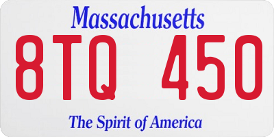 MA license plate 8TQ450
