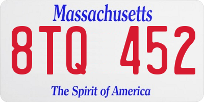 MA license plate 8TQ452