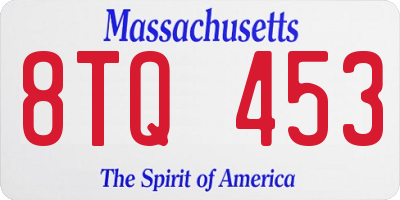 MA license plate 8TQ453
