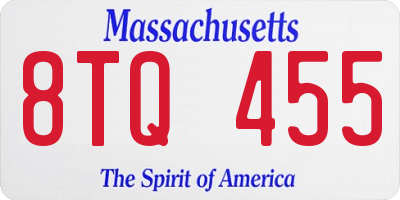 MA license plate 8TQ455