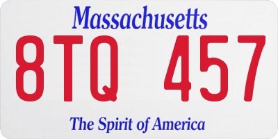 MA license plate 8TQ457