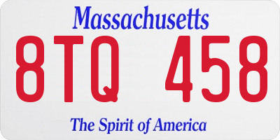 MA license plate 8TQ458