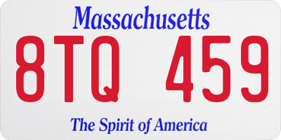 MA license plate 8TQ459