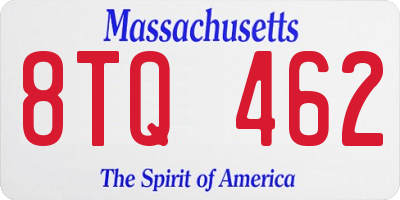 MA license plate 8TQ462