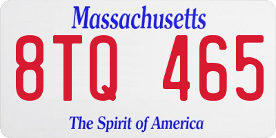 MA license plate 8TQ465