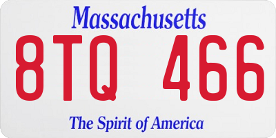 MA license plate 8TQ466