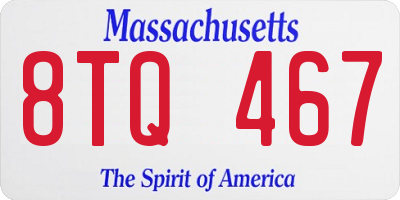 MA license plate 8TQ467