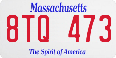 MA license plate 8TQ473