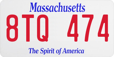 MA license plate 8TQ474