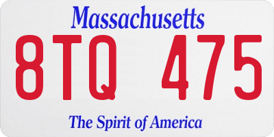 MA license plate 8TQ475