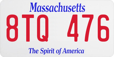MA license plate 8TQ476