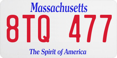MA license plate 8TQ477