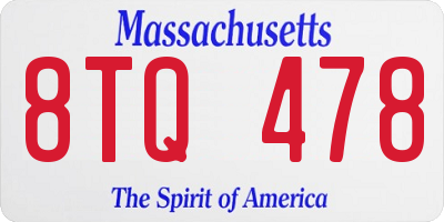 MA license plate 8TQ478
