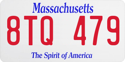 MA license plate 8TQ479
