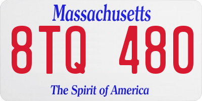 MA license plate 8TQ480