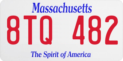 MA license plate 8TQ482