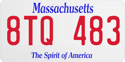 MA license plate 8TQ483